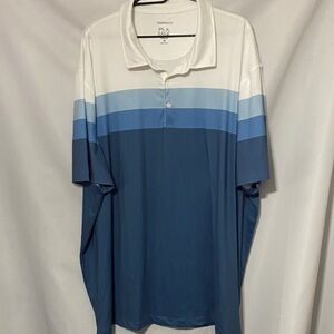 JOS A. BANK TRAVELER TRADITIONAL FIT MENS POLO SHIRT SIZE 2X WHITE WITH‎ BLUES